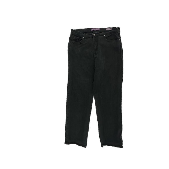 Gloria Vanderbilt Amanda Straight Leg Women's size 16 Black Denim Jeans - Picture 1 of 4